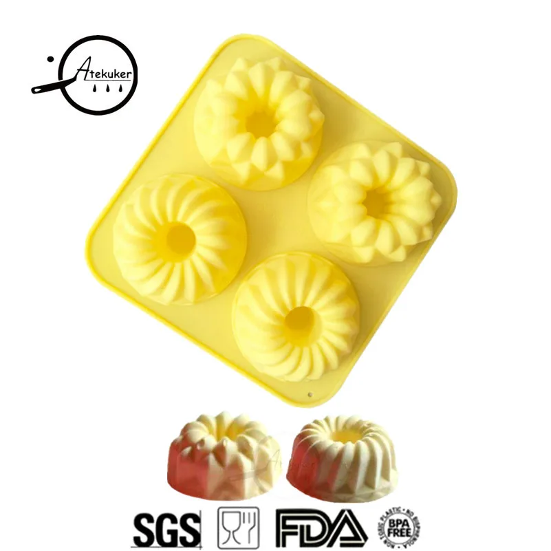 

Atekuker Flower Swirl Silicone Forms Baking Tools For Cakes Pastry Mold Pudding Jelly DIY Mould Bakeware