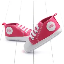 Baby Boy Shoes Newborn Kids Toddlers Canvas Cotton Crib Shoes Lace Up Casual Shoes Prewalker First Walkers