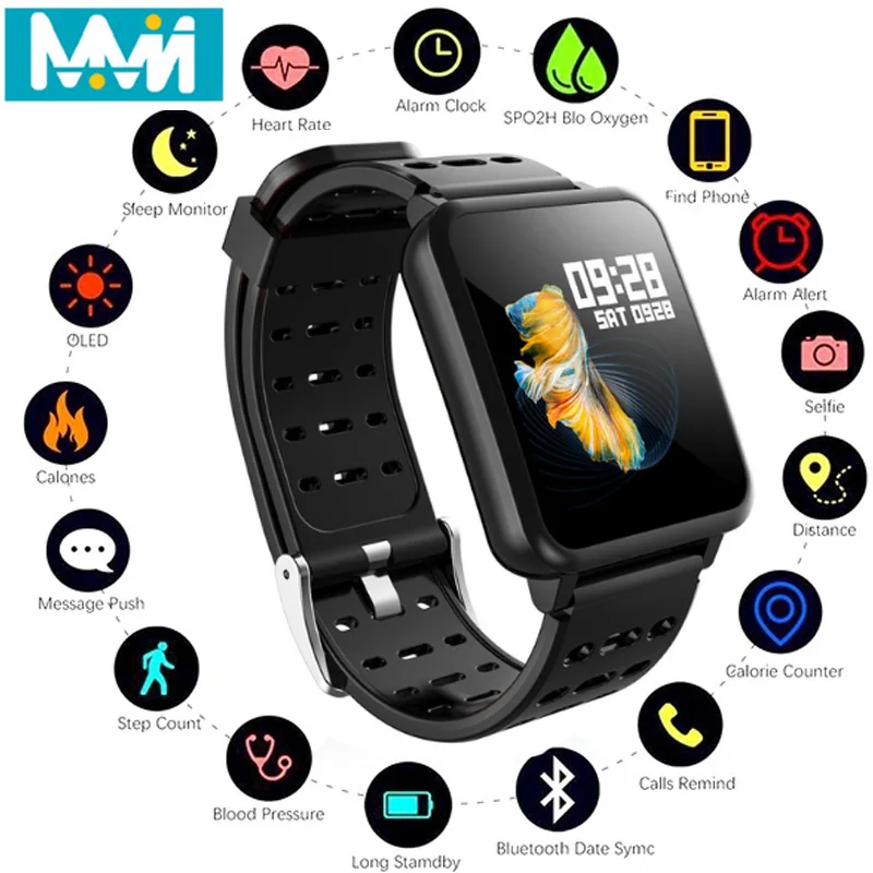 

Smart Bracelet T2 Waterproof Heart Rate Monitor Fitness Tracker Smartband Push Message Call Reminder Clock Men Sport Smart Watch