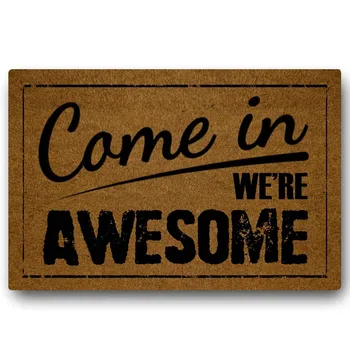 

Funny Doormat Entrance Door Mat Floor Mat Come in We are Open | Standard Outdoor Welcome Mat | Indoor Decorative Bathroom Kitche