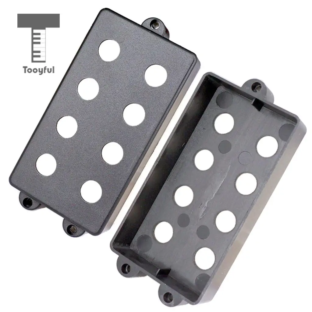 Tooyful 2Pcs Black Plastic Pickup Cover Humbucking Open Double Coil for 4-6 String Electric Bass