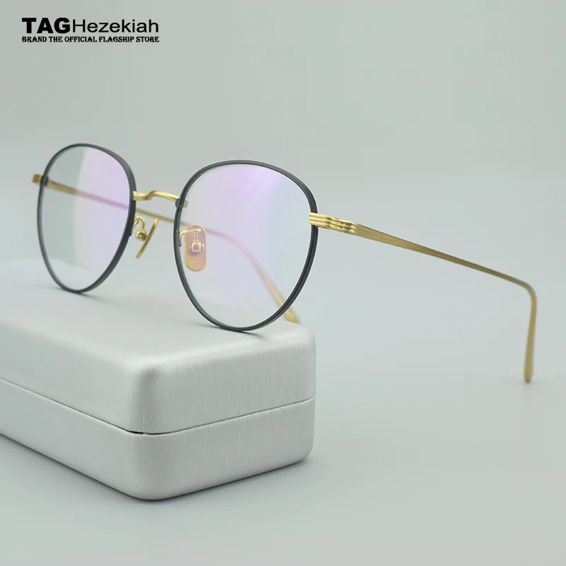 

2019 new listing of Italian pure titanium glasses frame men myopia computer glasses women Brand retro Brand retro hand to create