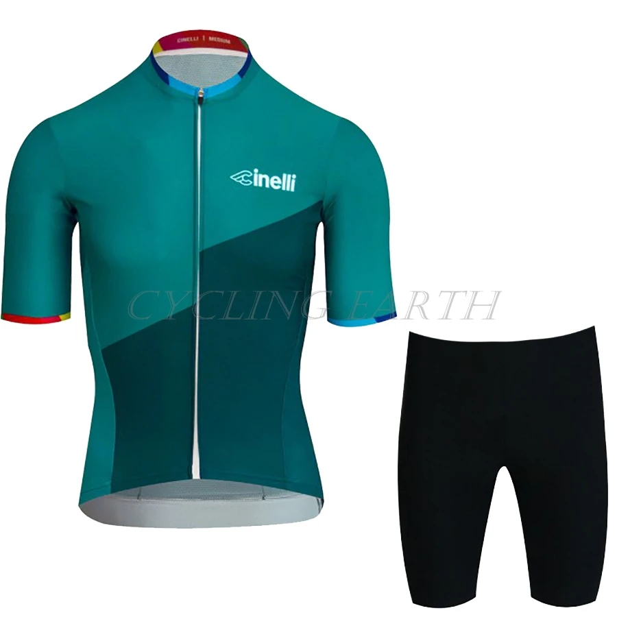 CINELLI Cycling Clothes Set Short sleeve Jersey and bib shorts Kit Summer Men bike clothing MTB Ropa Ciclismo clothing#8 - Цвет: short set