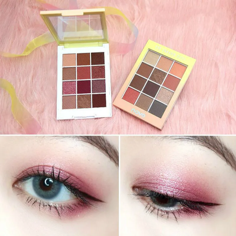 

12 Full Colors Matte Eye Shadow Palette Pigment Glitter Eyeshadow Palettes Nude Shadows Cosmetics Korean Makeup Eyes