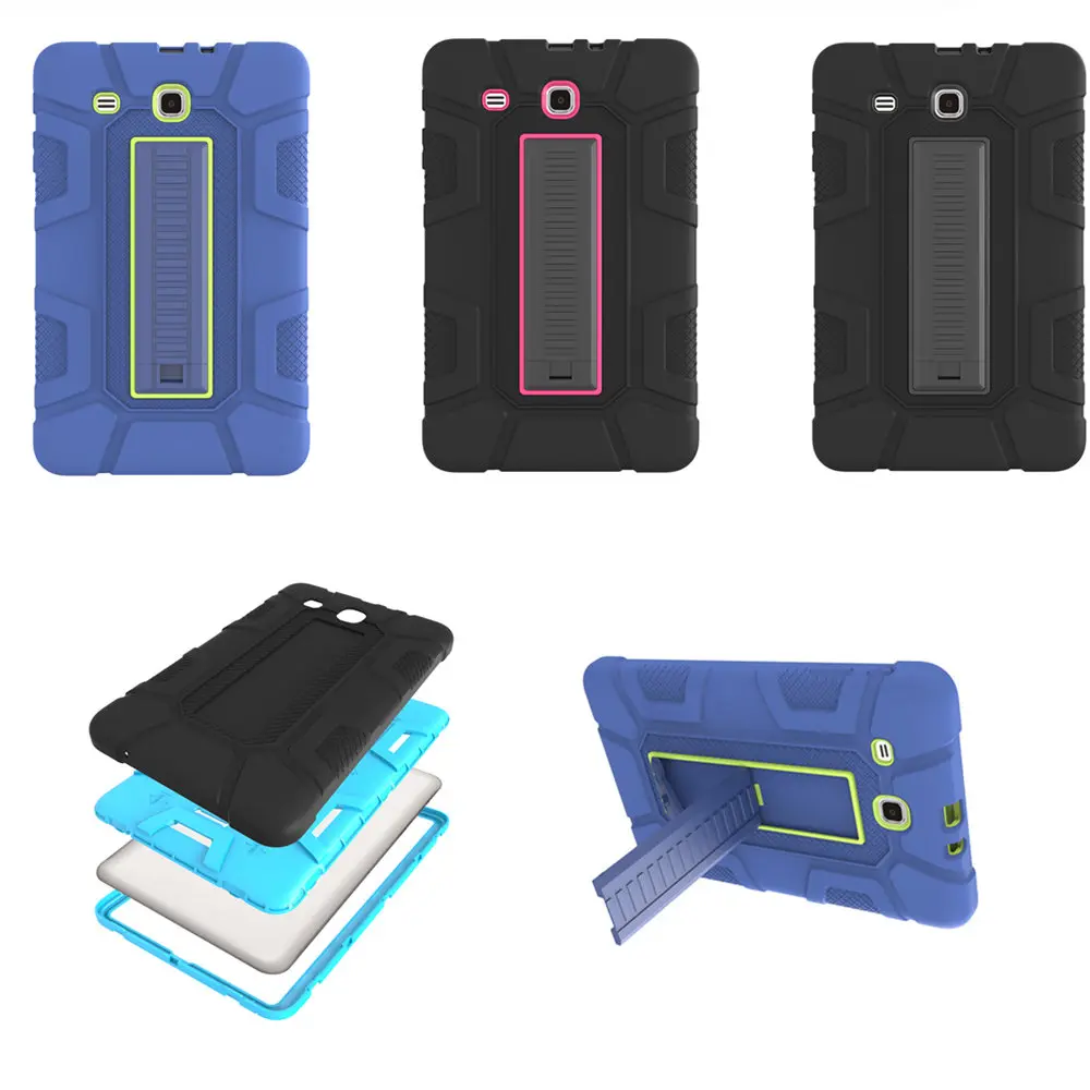 

Kids Safe Case For Samsung Galaxy Tab E 9.6 inch T560 T561 SM-T560 Tablet child Armor Kickstand Silicone Hard Plasic Cover