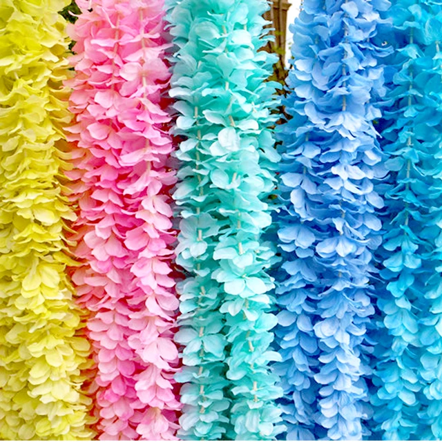 1m Artificial Orchid String Fake Flowers String Stripe Vine Leaf Flower