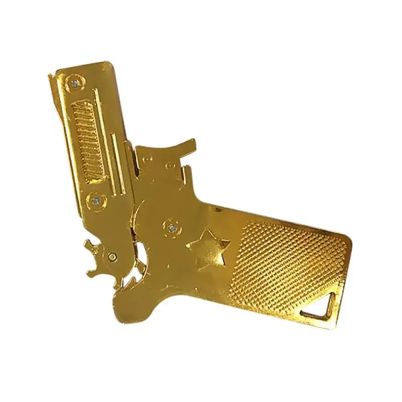 New Arrival Zinc Alloy Mini Folding Rubber Band Gun Model Toy Hair Band Bow Desktop Decoration