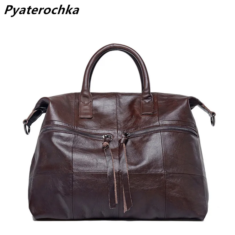 

Pyaterochka Genuine Leather Handbag Women Luxury Ladies Hand Bags Fashion 2018 High Quality Real Leather Big Shoulder Bag BaoBao