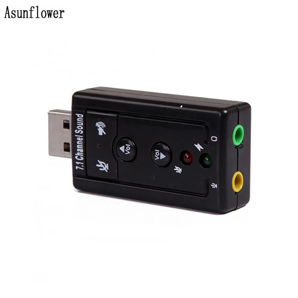 

USB External Sound Card 7.1 Channel USB To Jack 3.5mm Headphone Audio Interface Adapter Microphone Speakers For Notebook Lapto