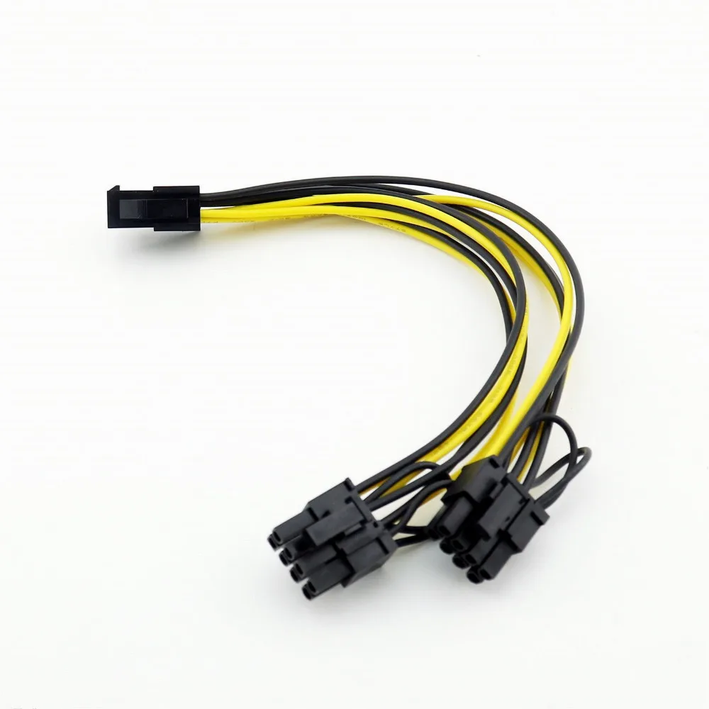 10x PCI-E 6 Pin to Dual 6+2 8 Express Power Adapter Y Splitter Connector Cable by MinerParts 20cm | Компьютеры и офис