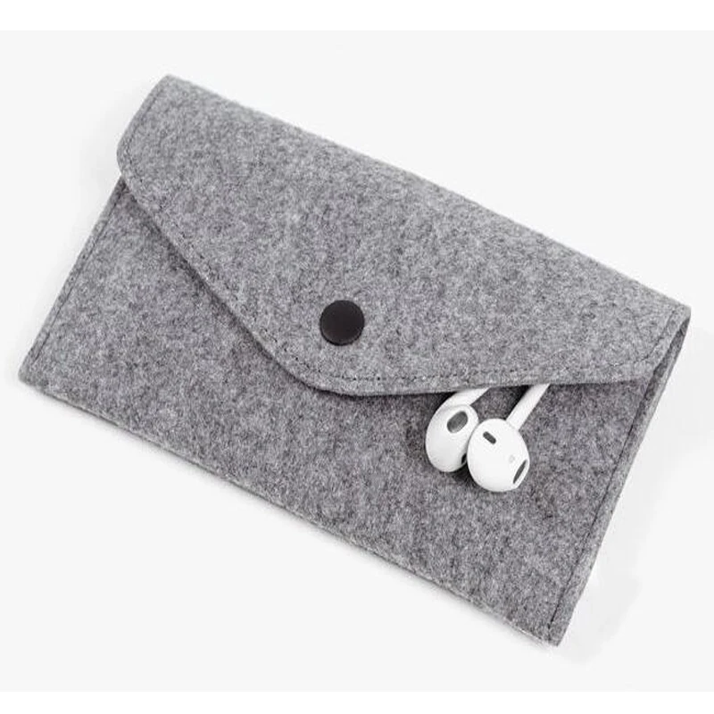 

Soft felt Wallet Phone Case For iPhone X 8 7 6s Huawei P10 Lite Earphone line Xiaomi redmi 4x Cover Lady Cash Wallets hold Bag