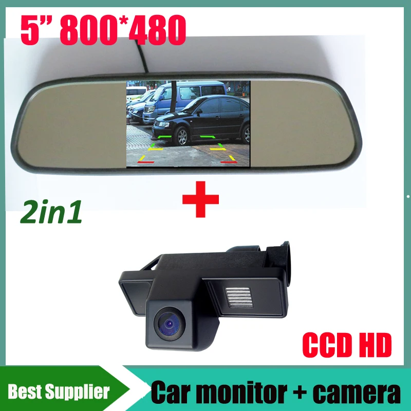 Зеркало монитор для автомобиля 5 дюймов TFT LCD 800*480 + CCD HD камера заднего вида Mercedes Benz