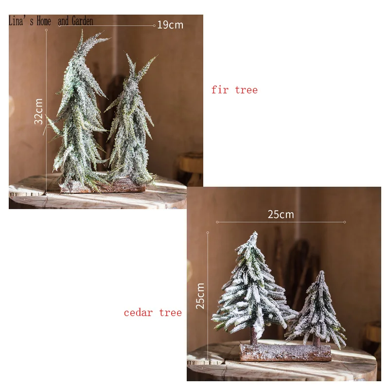 semi handmade a pair table stand fir tree christmas decor (6)