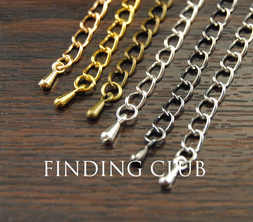 20pcs Sterling Silver Necklace Bracelet Extender Jewelry Chain Tail Craft