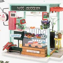 Robotime 3D DIY миниатюрная, десертная магазин деревянные головоломки ручной работы дома миниатюрный DGM06