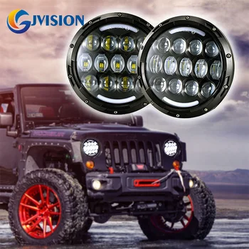 

2PCS Super Bright 7inch LED 12V 105W LED Headlight 7'' White running lights Amber turn signal lights for Jeep Wrangler JK Hummer
