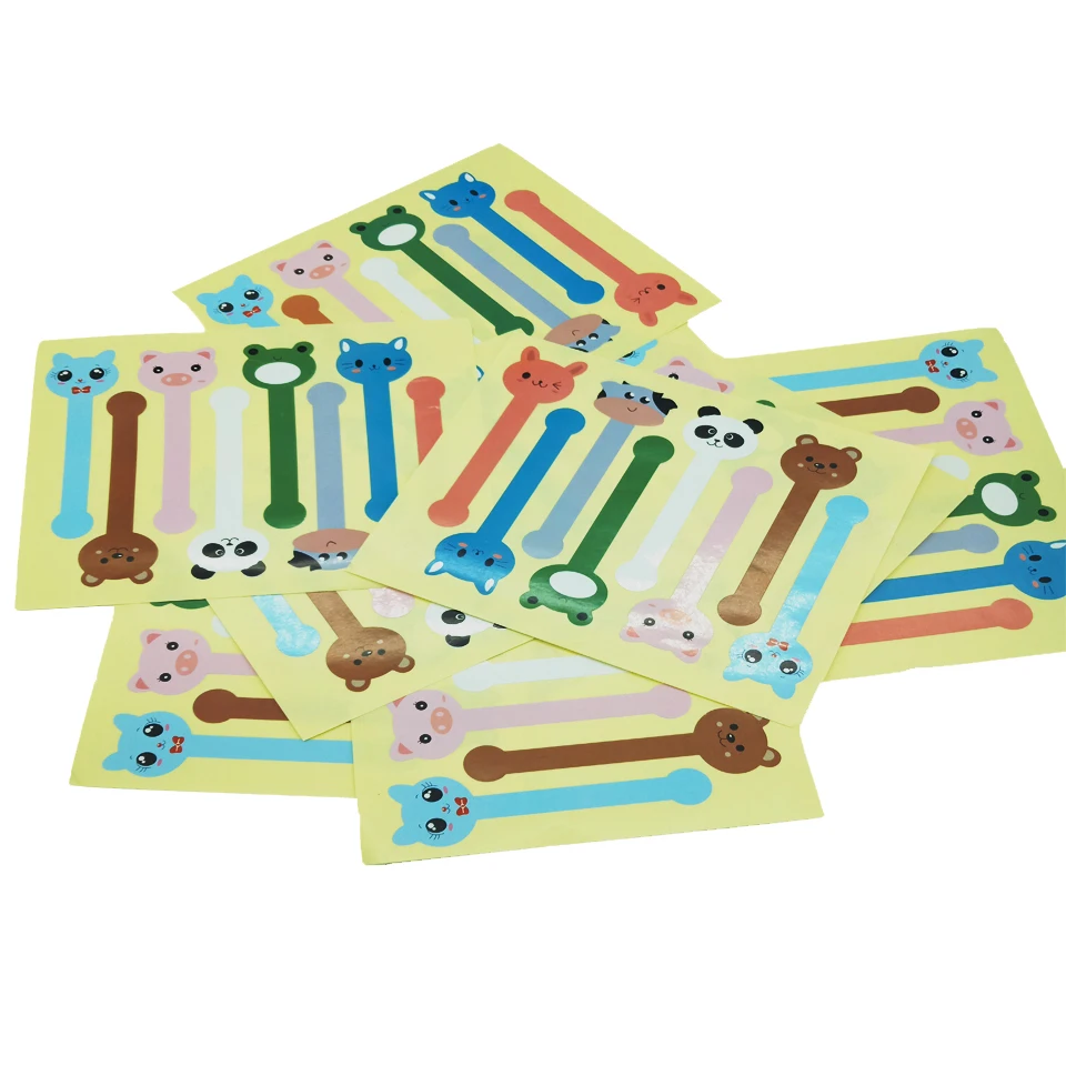 

80PCS/Lot Cute Cartoon Animal long Lollipop Shape Seal Stickers Paste Cake Decoration Gift Box Packing