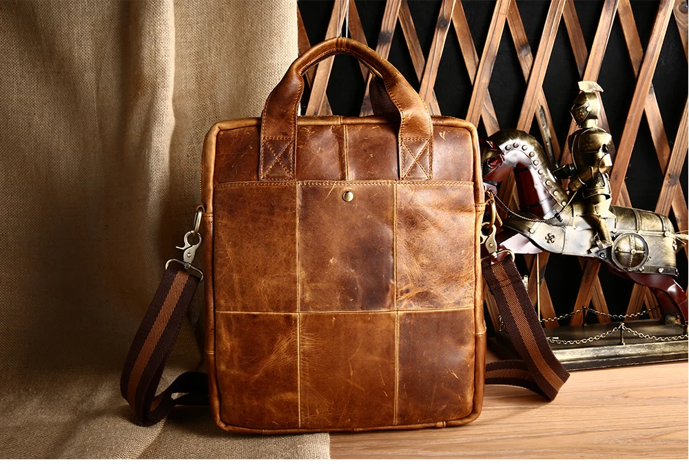 Знаменитый брендовый в винтажном стиле Crazy Horse кожаный мужской портфель для ноутбука, деловой чехол из натуральной кожи, мужская сумка через плечо
