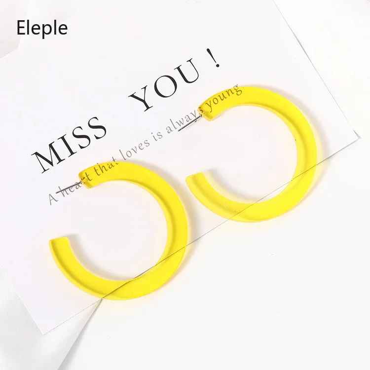 

Eleple New Women Jewerly Korea Color-based Acrylic Earrings Birthday Party Celebration Gifts Casual Wearing Earrings C9F40