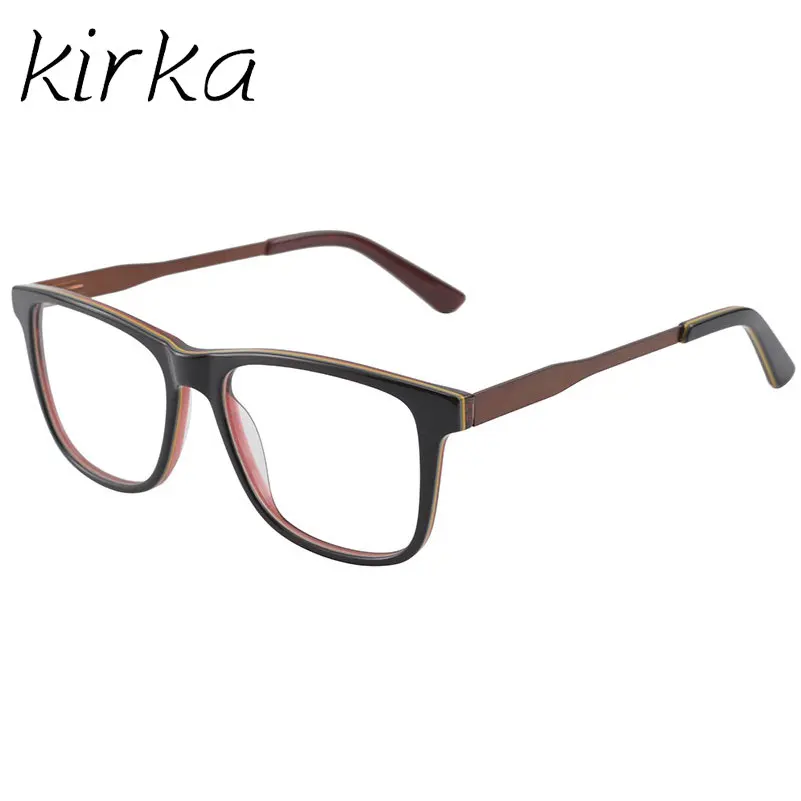 Kirka Nice Design Brown Men Acetate Fasion Eyeglasses Frame Male