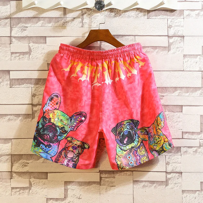 

2019 Swimming Men's Beach Shorts Large Size Printing Men's Shorts Quick Dry Elastic Waist Men's Beach Shorts