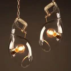Лофт стиль Железный стеклянный винтажный подвесной светильник Edison промышленный светильник для столовой Бар Висячие Droplight освещение в