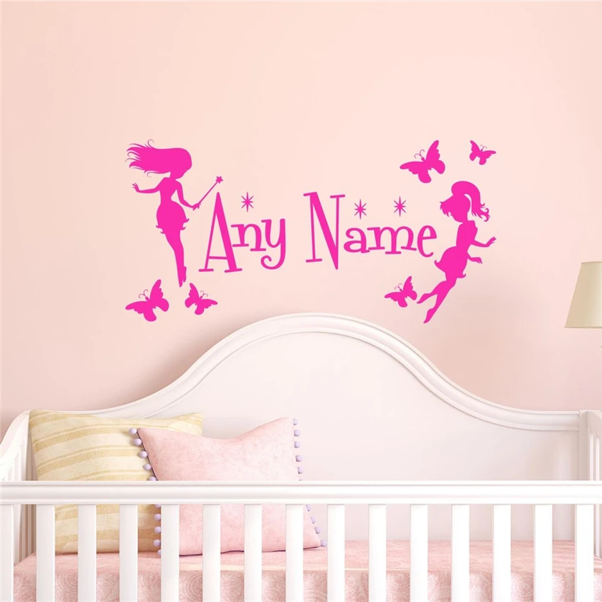 

Butterfly Customized Personalized Name Children Art Home Decor Nursery Kids Girl Room Vinyl Sticker Removable Wall Sticker L145