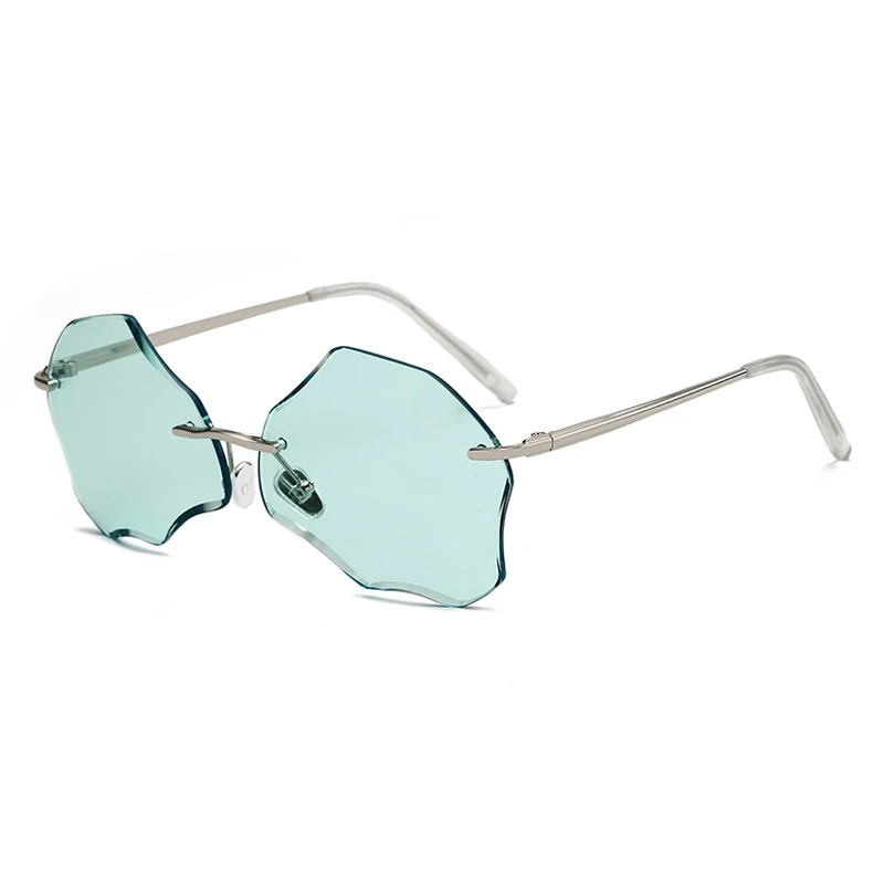 Необычные бескаркасные солнцезащитные очки Женская Мода океан персонифицированное уникальный лепесток тонированные цветные линзы ретро градиент женские очки