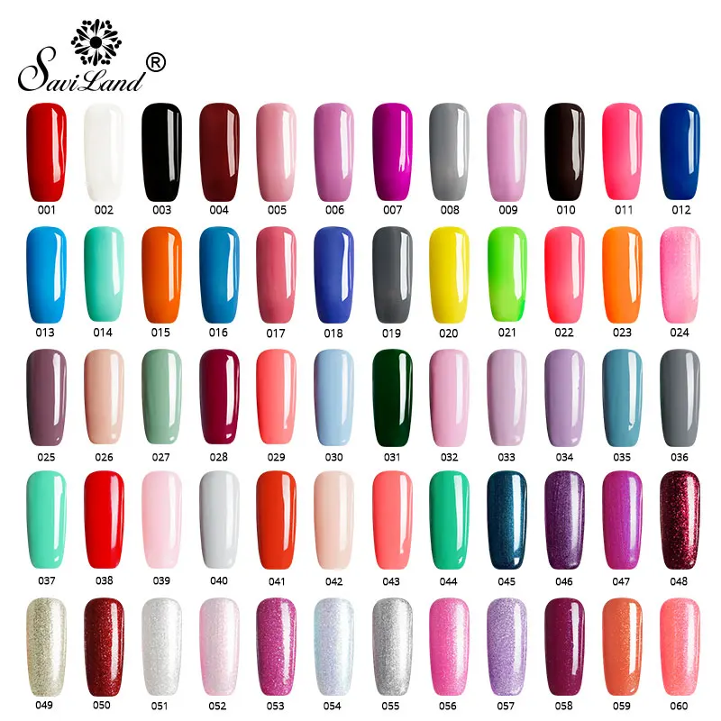  Saviland Nail Gel 3 In 1 One Step Nail Polish Pen 60 Colors Nail Pen Not Need Base Top Coat LED Uv 