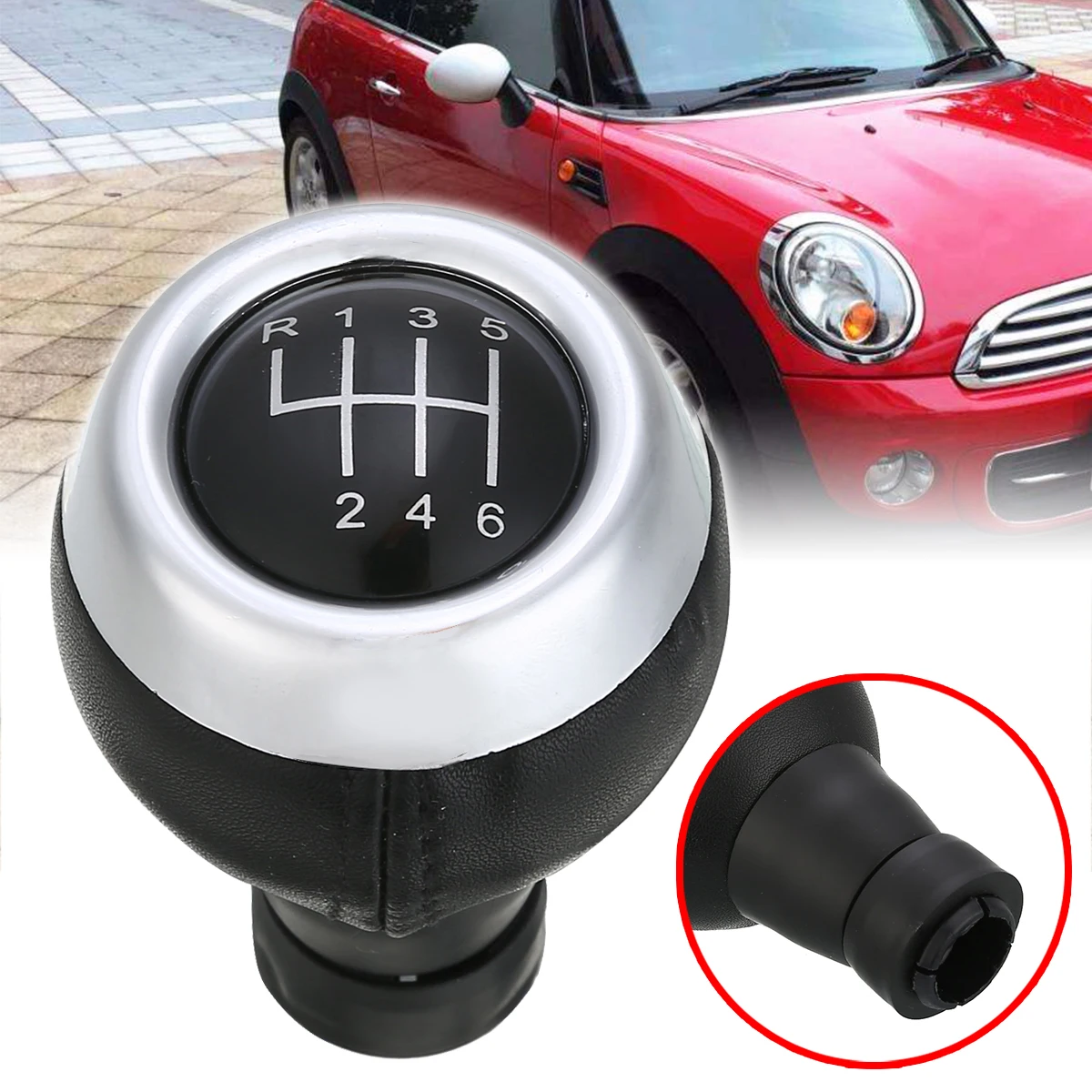 New Arrival 1pc 6 Speed Black Silver Gear Stick Shift Knob For Mini Cooper R55 R56 R57 R59 F55 F54