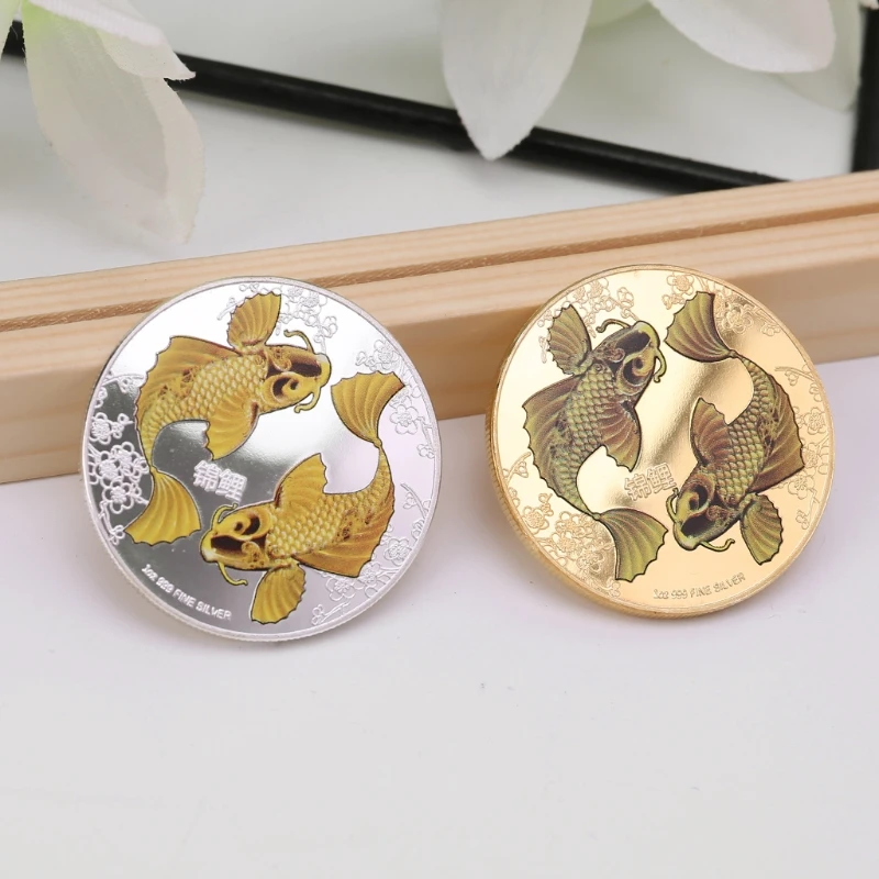 

New Niue Queen Elizabeth Commemorative Coin China Koi Fish Lucky Souvenir Gift
