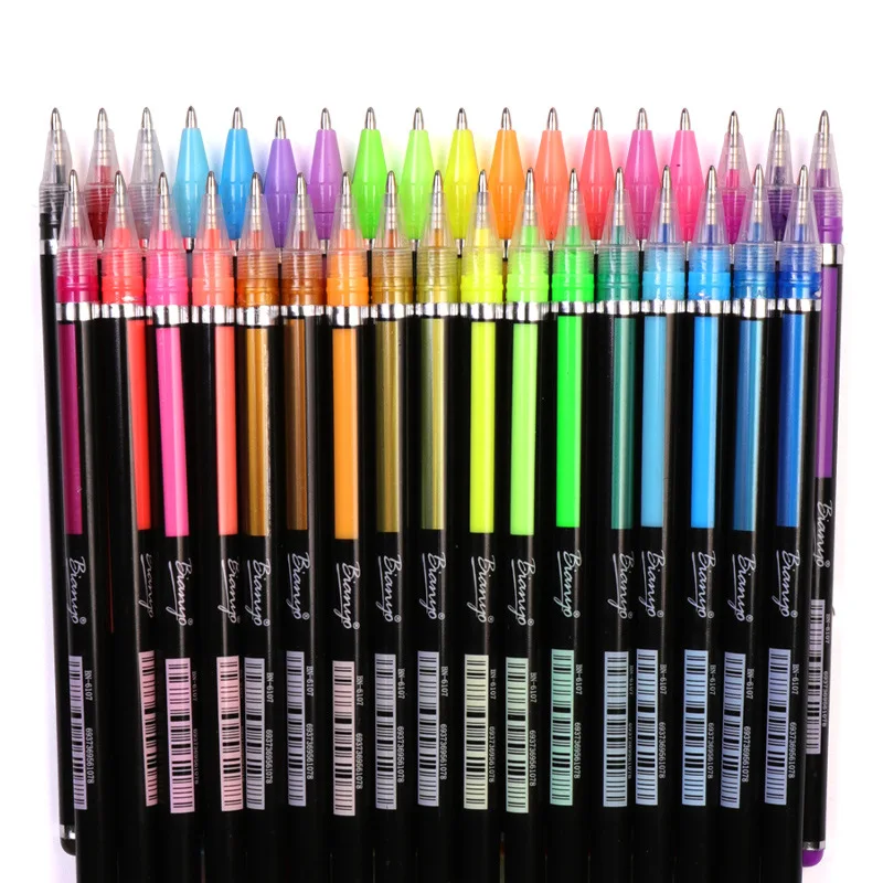 48 цветов блестящая ручка неоновый цвет 1,0 мм чернила Детские граффити гуашь гелевые ручки для школы кавайные ручки канцелярские товары для рукоделия