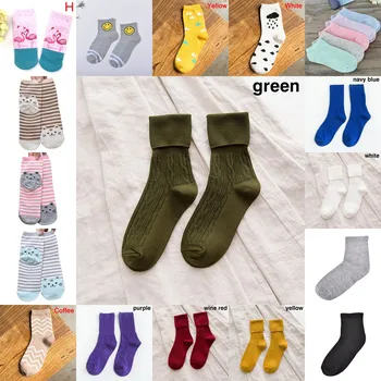 

2019 Hot 26 Styles Soft Male Female Socks Long Shirt Socks Spring Autumn Winter Casual Fashion Solid Cartoon Socks For Men Women
