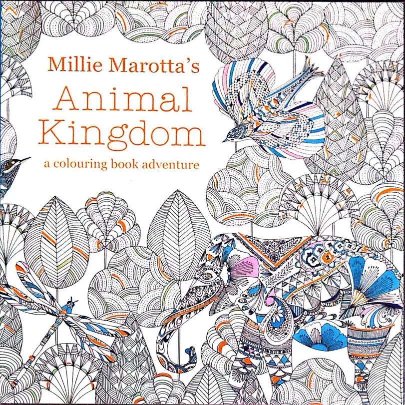 96 Pages Animal Kingdom Coloring Books For Children Adults Painting 