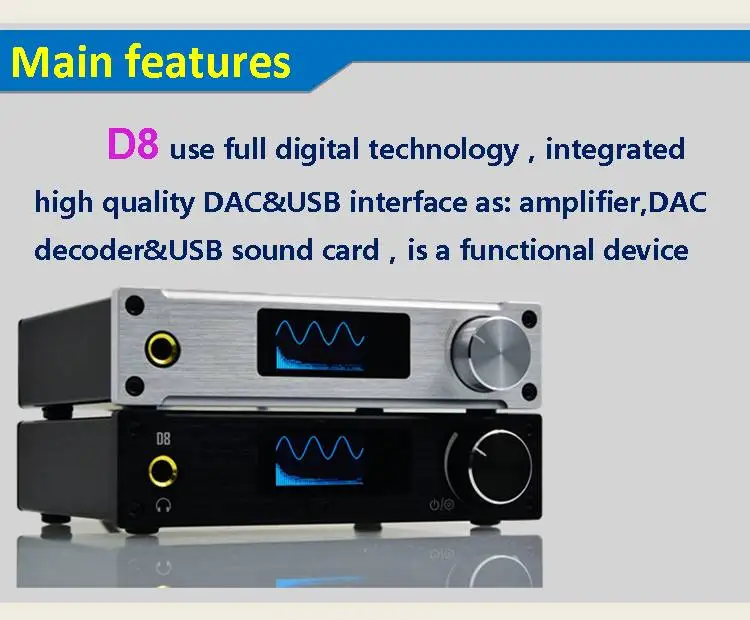 bluetooth speaker amplifier 2019 New Alientek D8 Full Digital Audio Headphone Amplifier Input USB XMOS/Coaxial/Optical/AUX 80W*2 24Bit/192KHz DC28V/4.3A marine amplifier