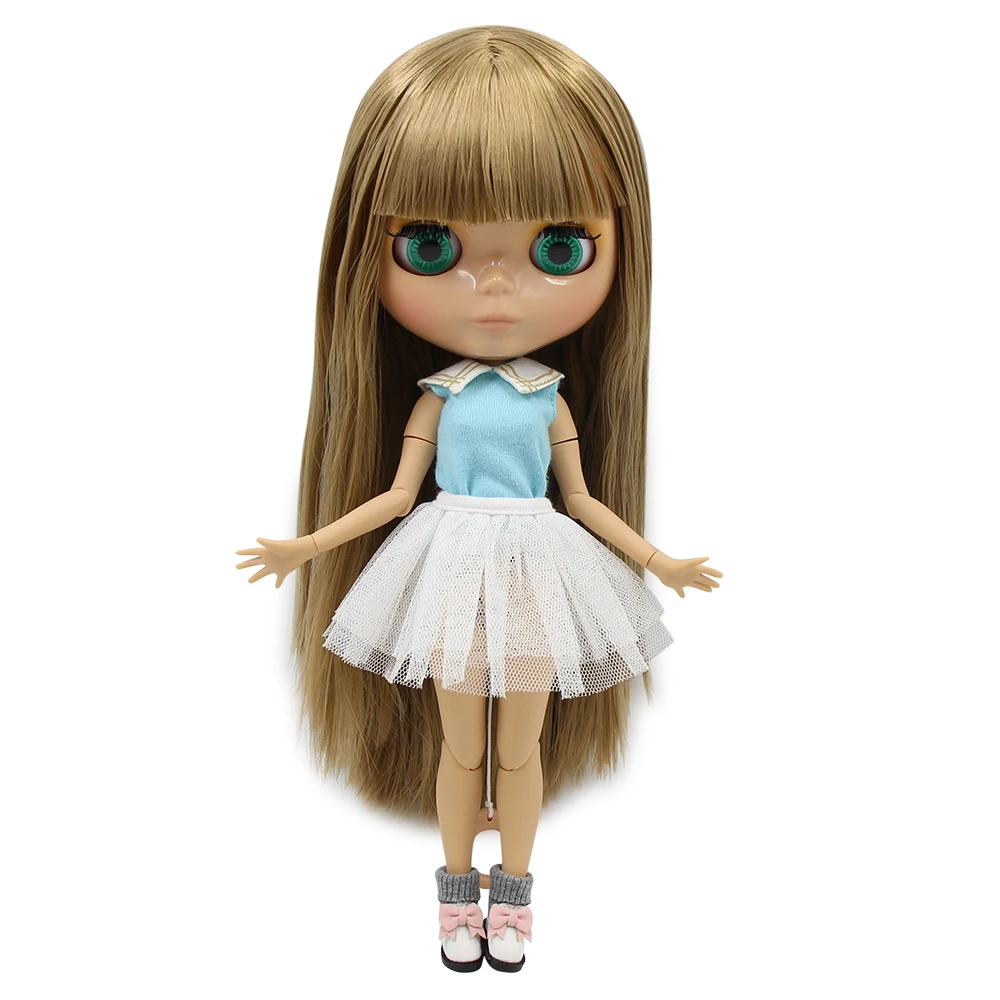 factory blyth doll tan skin joint body straight brown hair BL0662 30cm 1/6 bjd factory blyth doll tan skin joint body straight brown hair BL0662 30cm 1/6 bjd