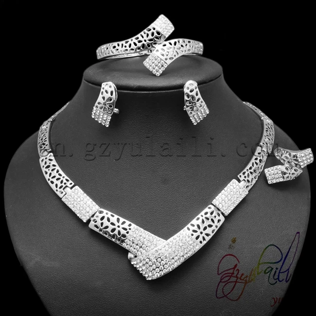 

Free Shipping YULAILI Top Quality Fashion Triangle Design Gold Color Women Four Jewelry Sets