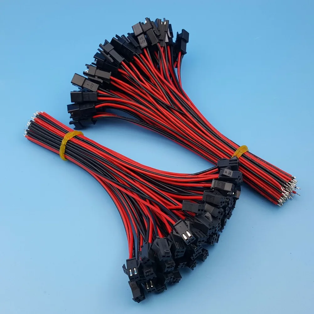 

50Pairs SM JST 2Pin Pitch 2.54mm Male and Female 15cm 24AWG Wire Connector