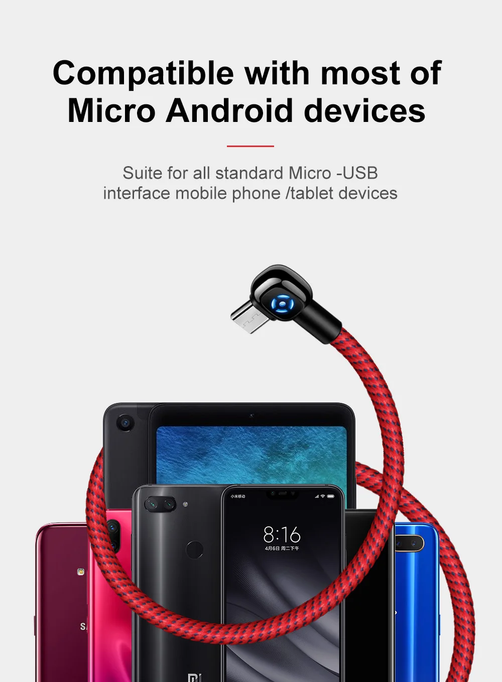 Mcdodo Micro USB кабель 2A Быстрая зарядка для samsung huawei Xiaomi автоматическое отключение данных USB кабель Andriod телефон светодиодный Micro USB кабель