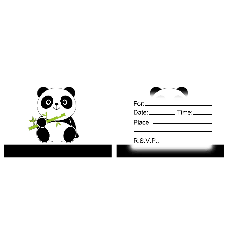 

20pcs Panda theme birthday party invitations baby shower party supplies Panda theme invitation card Panda theme invitations
