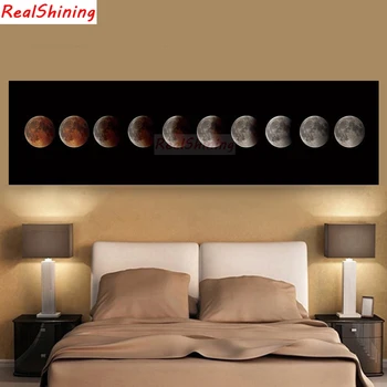 

Large size 5D Diy Diamond Painting Cross Stitch full Square Diamond Embroidery Moon changing picture for room Decor H1686