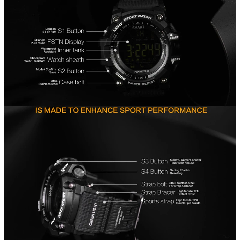 Tanie Nowy MNWT marka mężczyzna sporta zegarek 5ATM wodoodporna aktywność na świeżym powietrzu zegarki modny zegarek mężczyźni Casual cyfrowe męskie zegarki na rękę mężczyzna