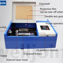 40 Вт CO2 малые поделки лазерный гравировальный станок лазерный штамп гравировальный станок GY-320