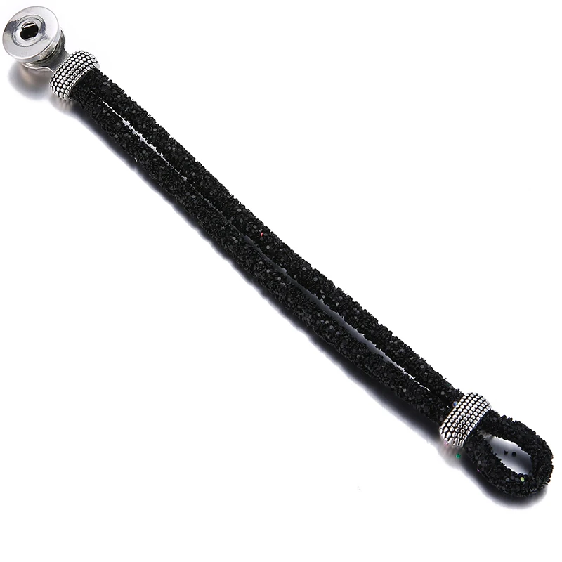 New Fashion Trendy Fluorescent color Sequin Shinning Snap bracelets fit 18MM snap buttons fashion bracelet