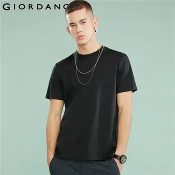 

Giordano Men Tshirt Men Cotton High Quality Performance Tees 100% Smooth Cotton Ribbed O Neck Solid T Shirt Homme Brand