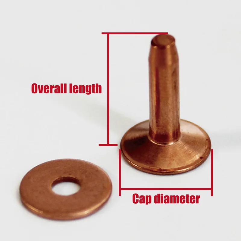 100 наборов 9x19 мм медные заклепки и заусенцы/ващи для кожи