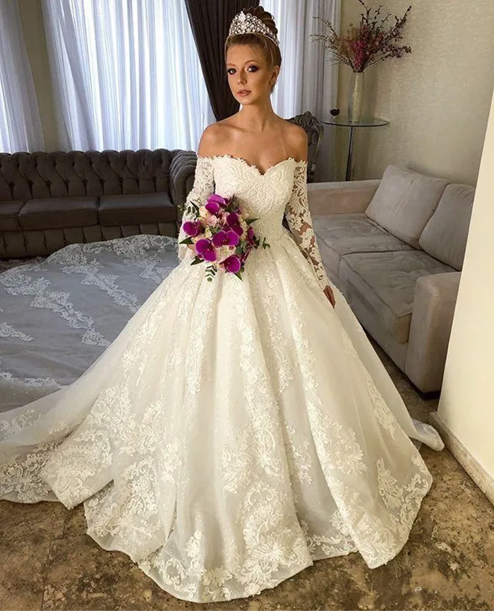 2019-long-sleeve-wedding-dresses-off-shoulder-lace-backless-ball-gown-long-train-beaded-applique-bridal-gowns-de-novia-customized (3)