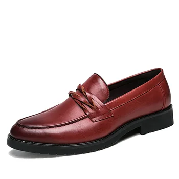 

QFFAZ Men Loafers Genuine Leather Casual Shoes Men Flats Oxford Shoes For Men Driving Shoes