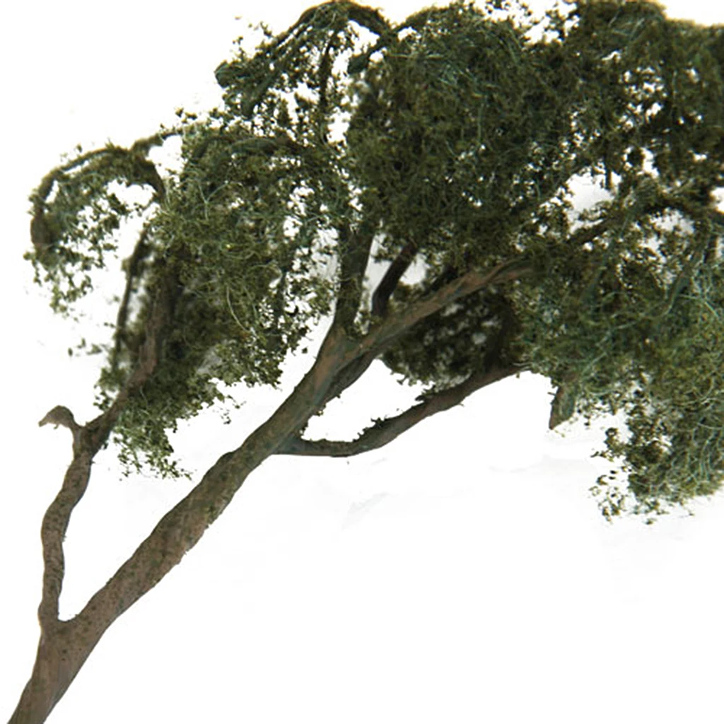 2Pcs Mini Tree Model Painted 1/75 HO Scale for Train Railway Diorama Architecture Building