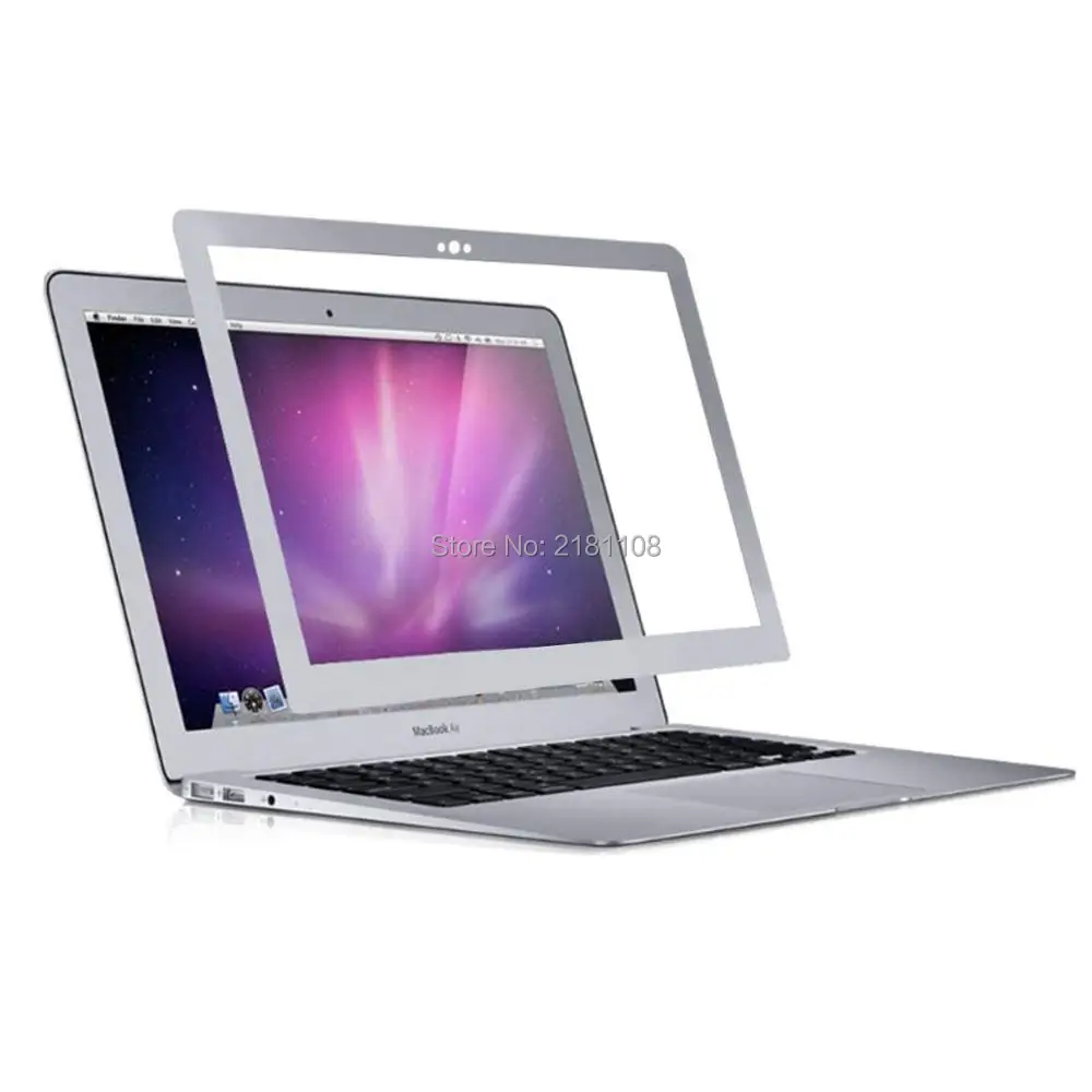Bolha livre lcd protetor de tela com moldura de prata para apple macbook ar 13.3 "a1369 a1466| -